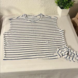 Banana Republic Blue and White Striped Top